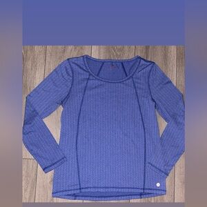 Talbots Size Large Athletic Fitted Long Sleeved Shirt Blue/purple EUC Stretch